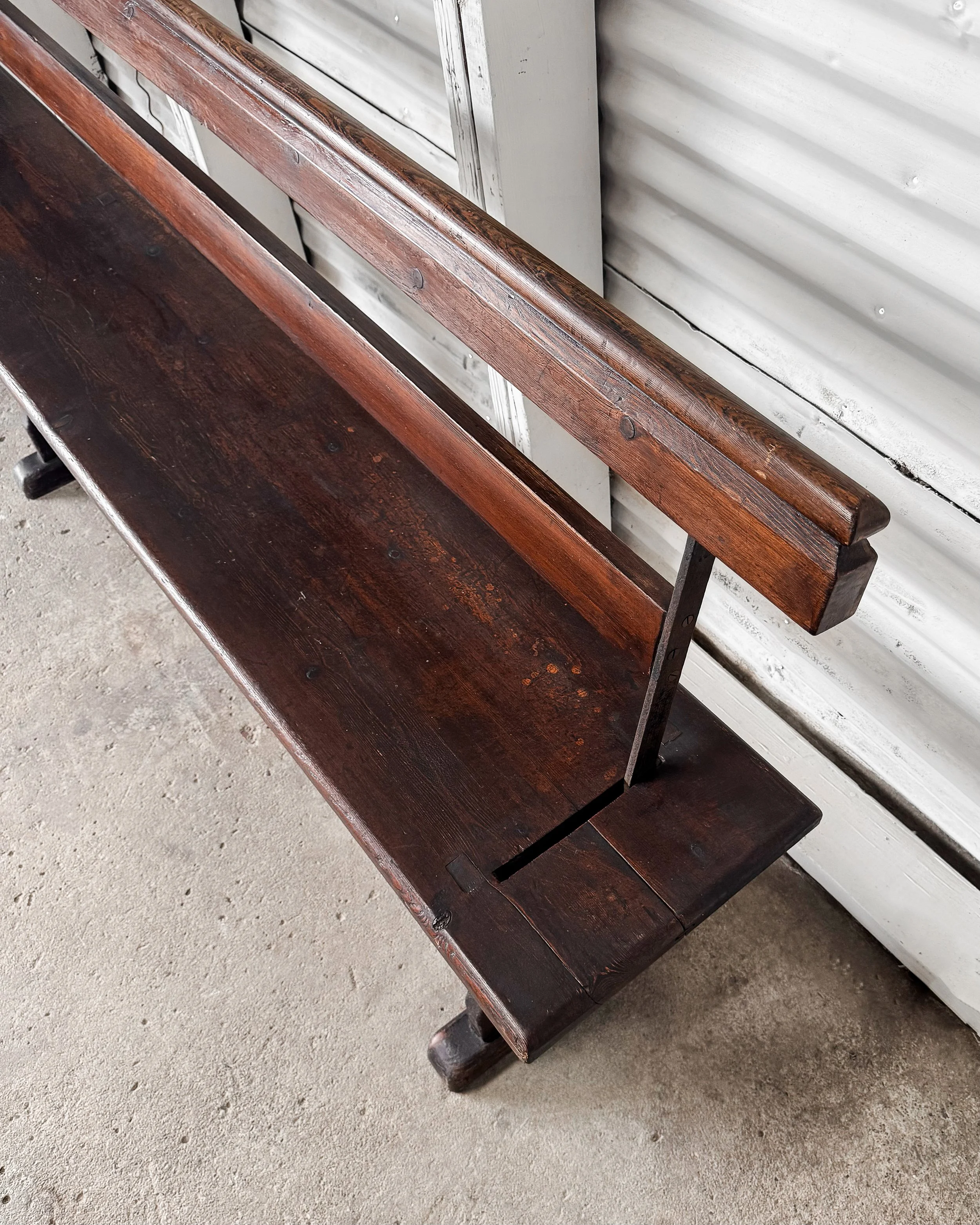19th Century French Box Settle Bench — East End Salvage